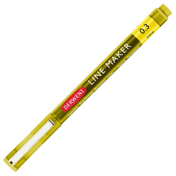 Derwent - lijnmaker pennen - geel - fijne penpunt 0,3 mm