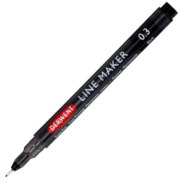 Derwent - lijnmaker Pennen - Zwart - Fijne NIB 0,3 mm