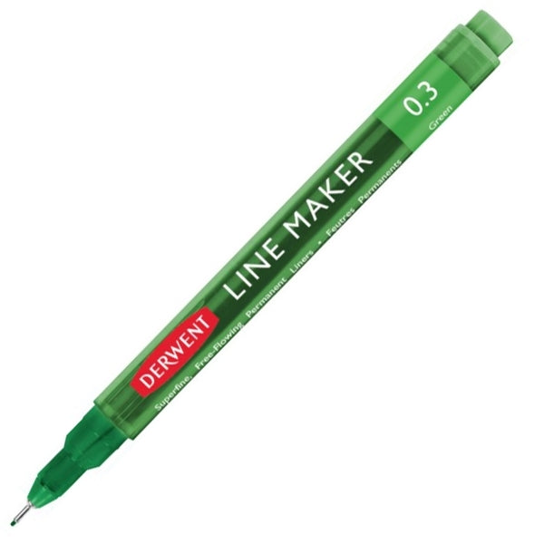 Derwent - Lijnmaker Pennen - Groen - Fijne NIB 0,3 mm
