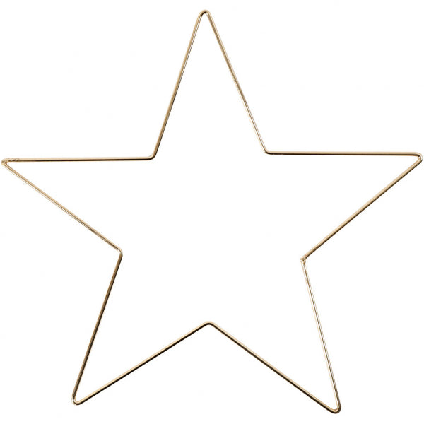 Create Craft - Christmas Decoration - Gold Hanging Star - Wire krans hoepel
