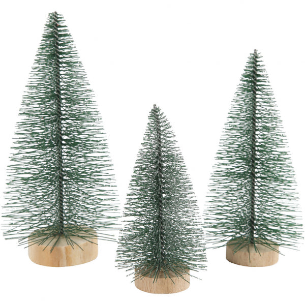 Create Craft - Weihnachtsdekoration - Kleine Weihnachtsbäume aus Holzfichte