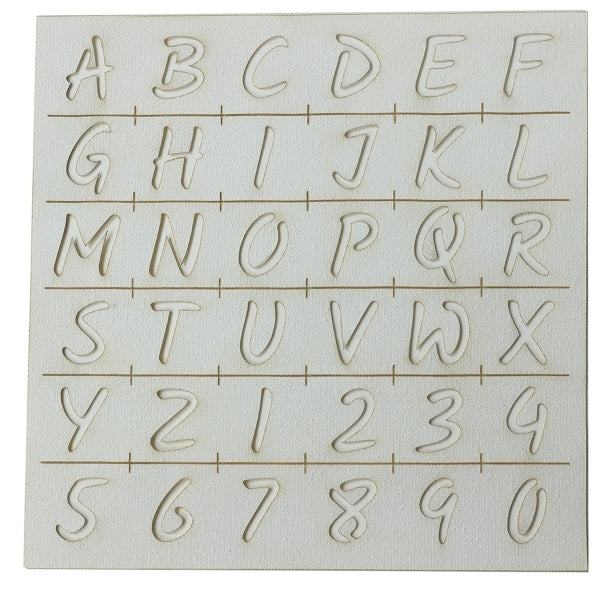 Pebeo - 7a Flexible Stencil 15 x 15 cm - Alfabet en nummers
