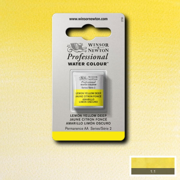 Winsor et Newton - Half Pan de l'aquarelle des artistes professionnels - HP - Lemon jaune profond