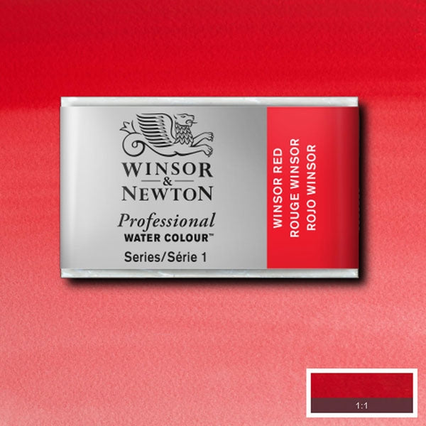 Winsor and Newton - Professional Artists' Watercolour Whole Pan - WP - Winsor Red