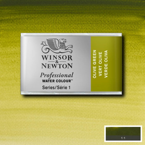 Winsor and Newton - Professional Artists' Watercolour Whole Pan - WP - Olive Green