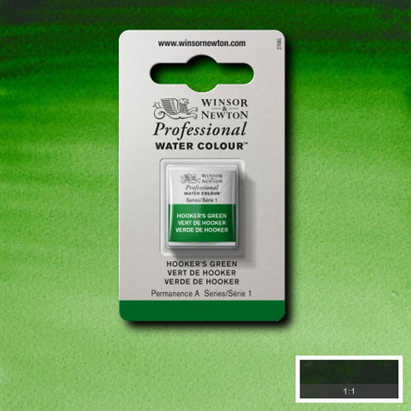 Winsor and Newton - Professional Artists' Watercolour Half Pan - HP - Hookers Green