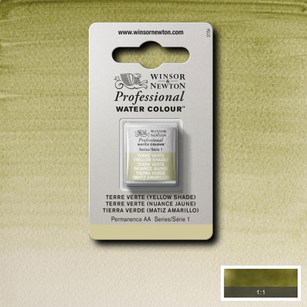 Winsor et Newton - Half Pan de l'aquarelle des artistes professionnels - HP - Terre Verte Yellow Shade