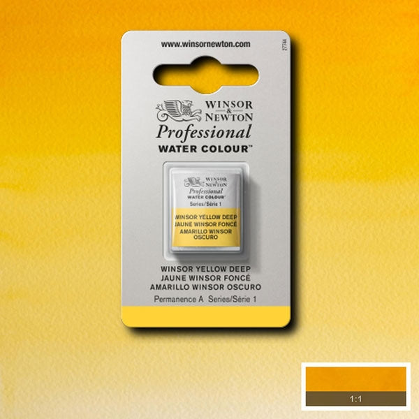 Winsor et Newton - Half Pan de l'aquarelle des artistes professionnels - HP - Winsor Yellow Deep