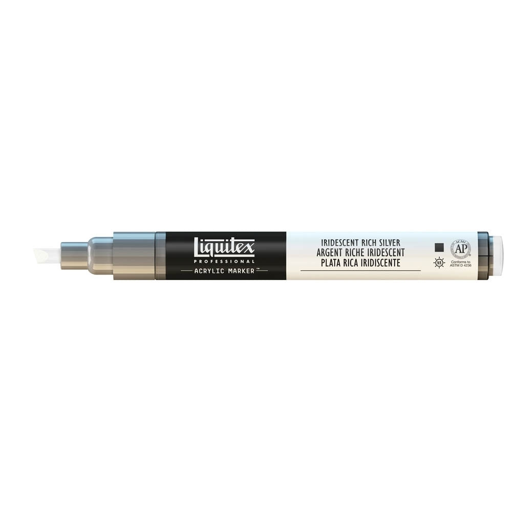 Liquitex - Marker - 2-4 mm - iriserend rijk zilver