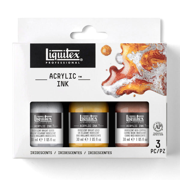 Liquitex - Professionele acryl -inktset - iriserend 3 x 30 ml