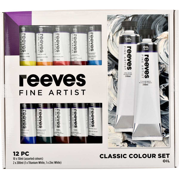 Reeves - Fine  Artist Oil Tube Set 10x 50ml + 2x 200ml