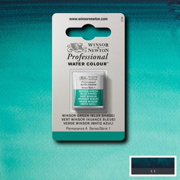 Winsor et Newton - Half Pan de l'aquarelle des artistes professionnels - HP - Winsor Green Blue Shade