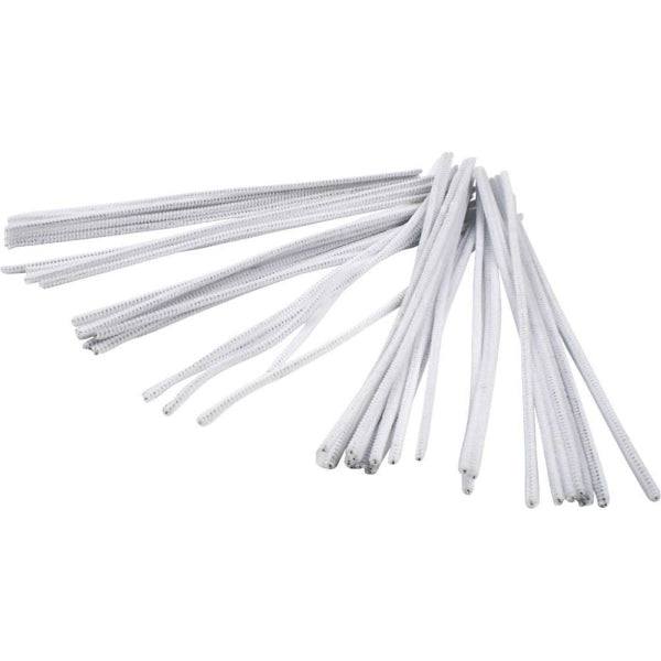 Pipe Cleaners 6mm x 30cm 50 piece White
