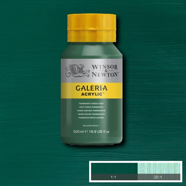 Winsor und Newton - Galeria Acrylfarbe - 500 ml - Permanent Green Deep