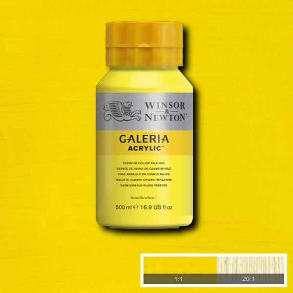 Winsor e Newton - Colore acrilico Galeria - 500 ml - Pale giallo cadmio