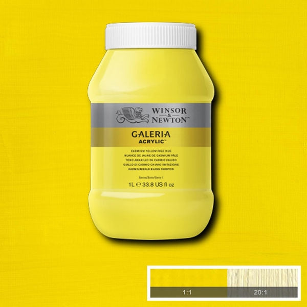 Winsor e Newton - Colore acrilico Galeria - 1 litro - Pale giallo cadmio