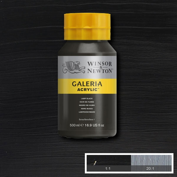 Winsor and Newton - Galeria Acrylic Colour - 500ml - Lamp Black