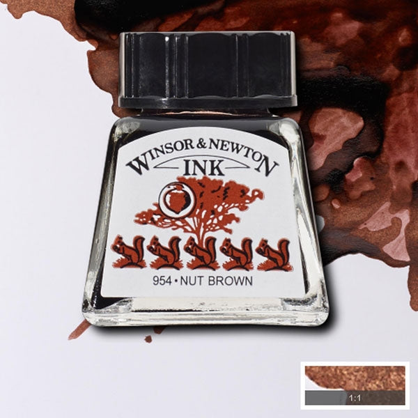 Winsor and Newton - Drawing Ink - 14ml - Nut Brown