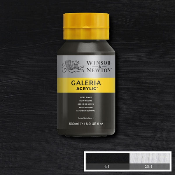 Winsor e Newton - Colore acrilico Galeria - 500 ml - Ivorio nero
