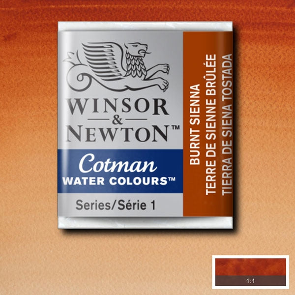Winsor en Newton - Cotman Watercolor Half Pan - Burnt Sienna