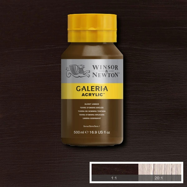 Winsor et Newton - Galeria Acrylique Couleur - 500 ml - Umber brûlé