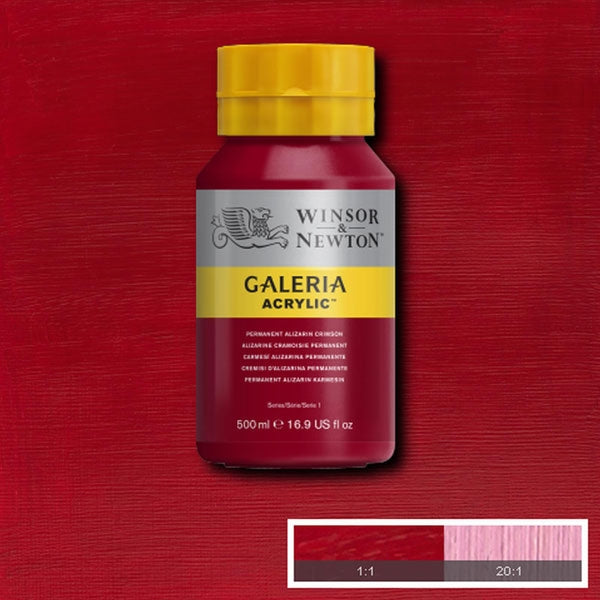 Winsor and Newton - Galeria Acrylic Colour - 500ml - Permanent Alizarin Crimson