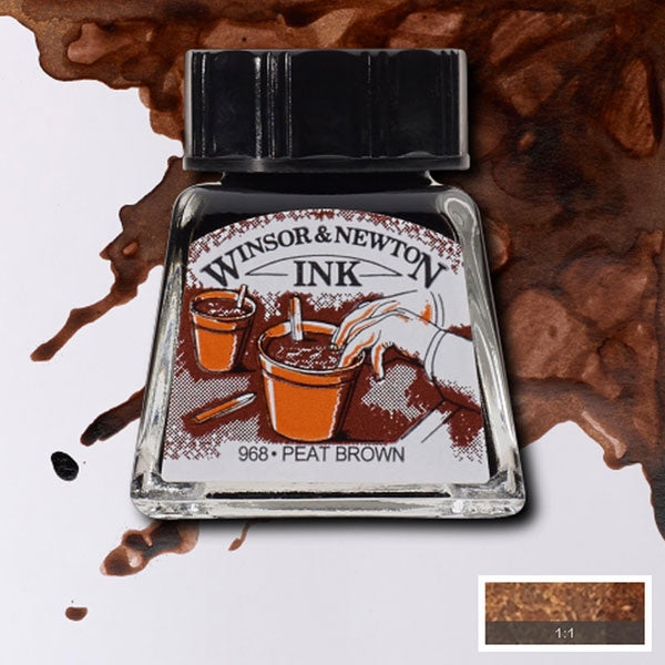 Winsor and Newton - Drawing Ink - 14ml - Peat Brown