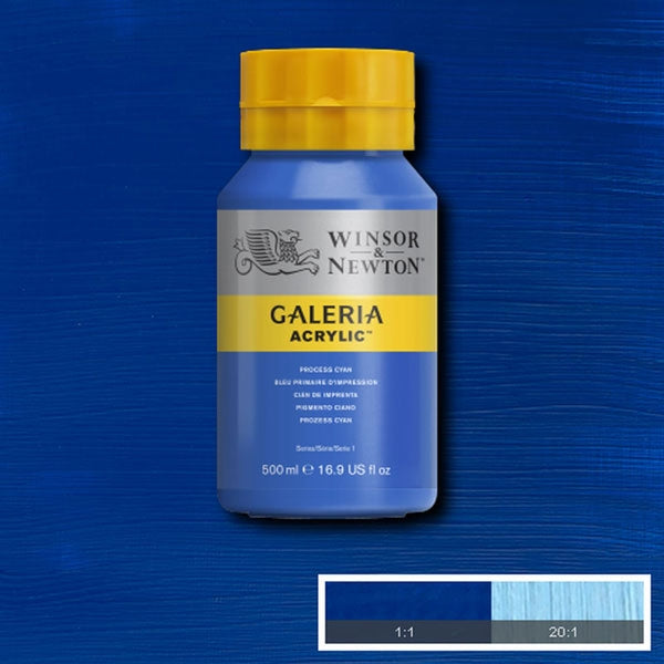 Winsor e Newton - Colore acrilico Galeria - 500 ml - ciano di processo