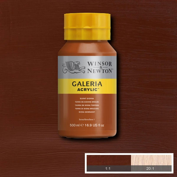 Winsor e Newton - Colore acrilico di Galeria - 500 ml - Siena bruciata
