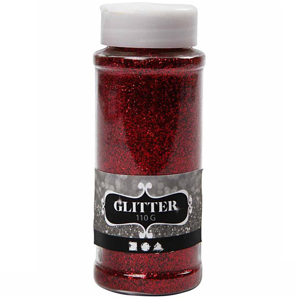 Crea artigianato - glitter 110G Red -Tub con top shaker.