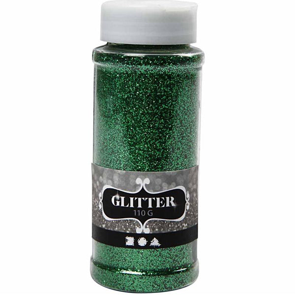 Create Craft - Glitter 110g Green  -Tub with shaker top.