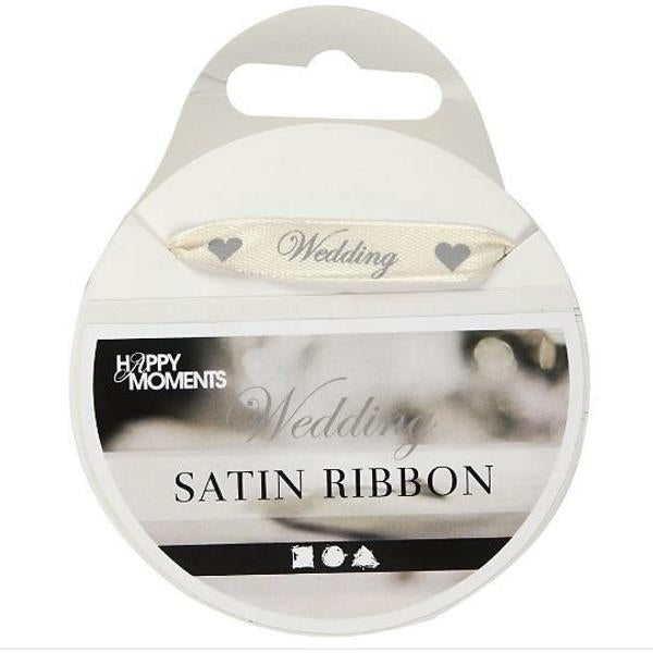 Create Craft - Wedding Ribbon 8m Off -White & Silver