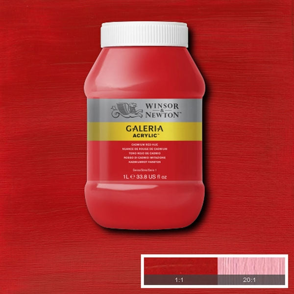Winsor e Newton - colore acrilico Galeria - 1 litro - Rosso cadmio
