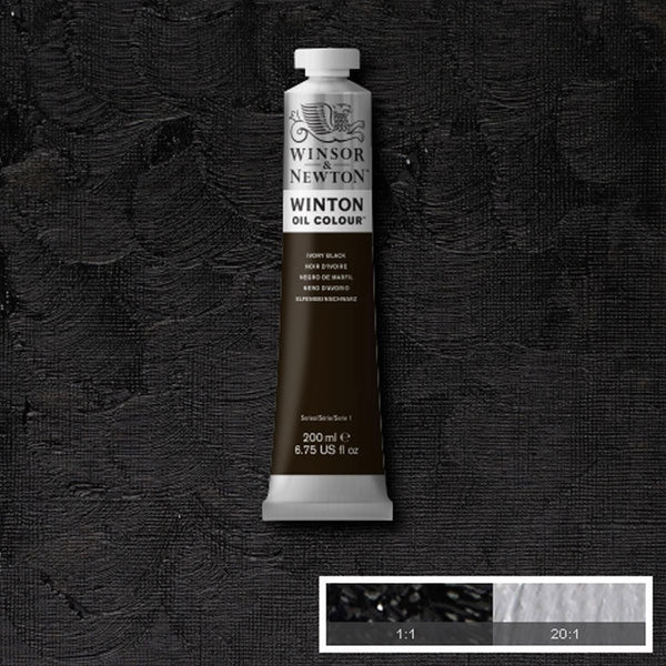 Winsor en Newton - Winton Oil Color - 200 ml - Ivory Black (24)