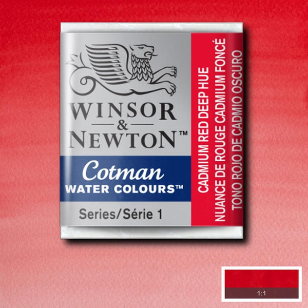 Winsor e Newton - Cotman WaterColor Half Pan - Cadmium Red Deep