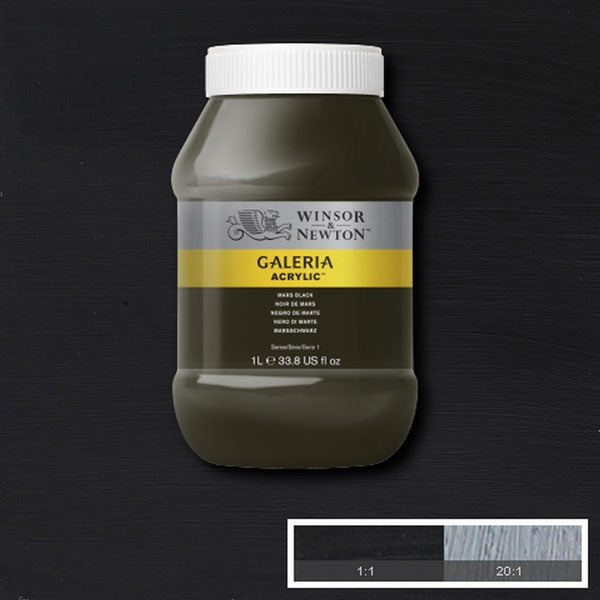 Winsor und Newton - Galeria Acrylfarbe - 1 Liter - Mars Schwarz