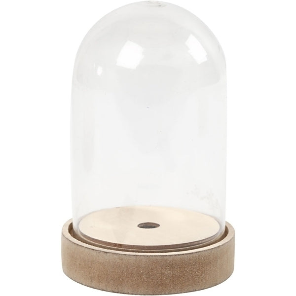 Create Craft - Bell Jar op houten standaard 12,5 x 8 cm