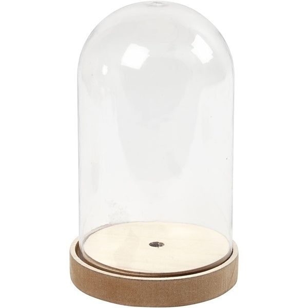 Create Craft - Bell Jar op houten standaard 18 x 11 cm