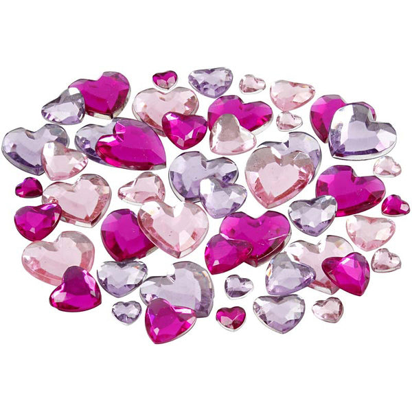 Create Craft - Rhinstone -6+10+14 mm -purple harmony -hearts -252 assorted