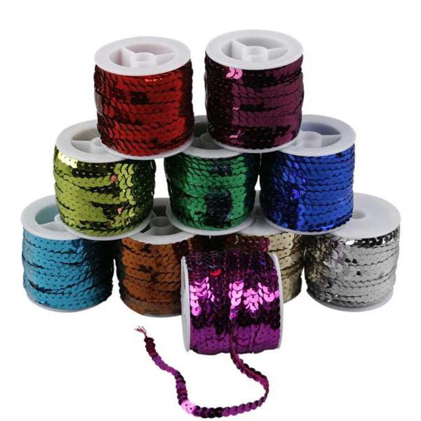 Créer Craft - Ribbon à paillettes - 10 Assortiment de couleurs vives