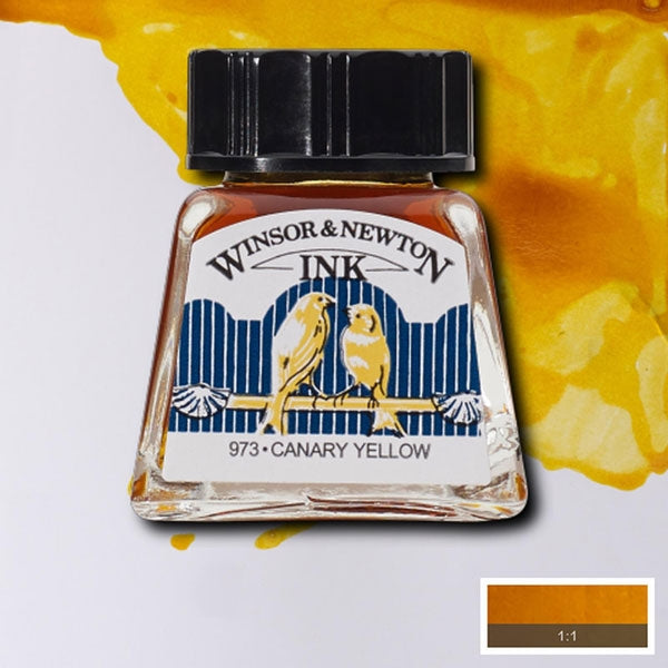 Winsor und Newton - Zeichnungstinte - 14 ml - Kanarischer Gelb