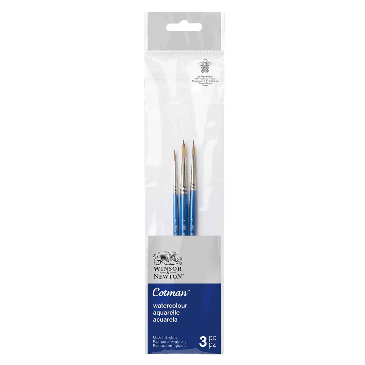 Winsor & Newton - Cotman Watercolour Short Handle Set No1 - 3x Brushes