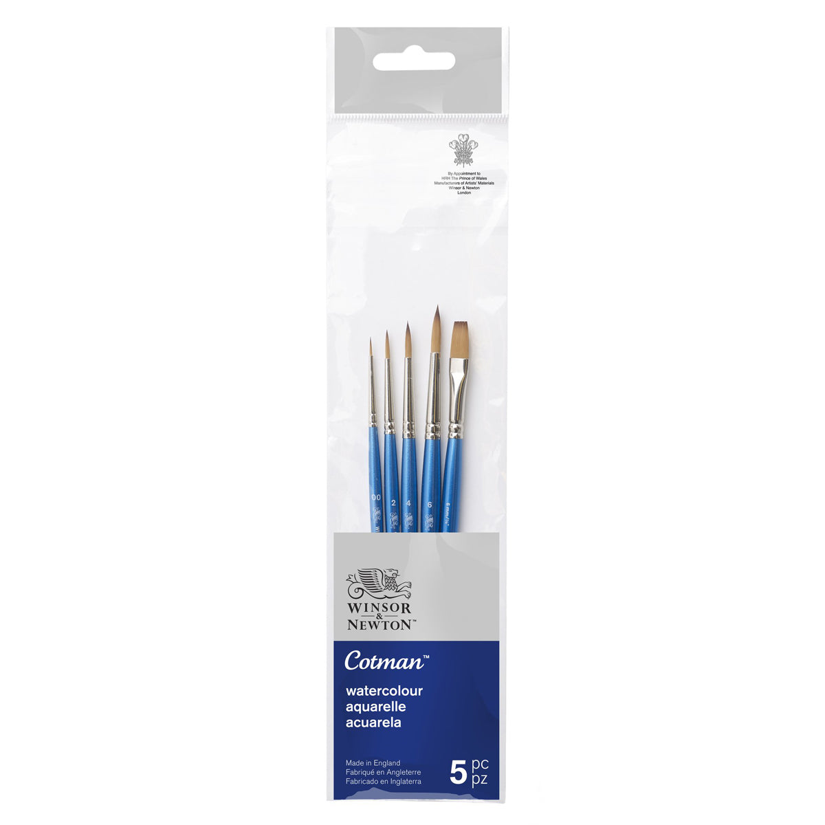 Winsor & Newton - Cotman Watercolour Short Handle Set No1 - 5x Brushes