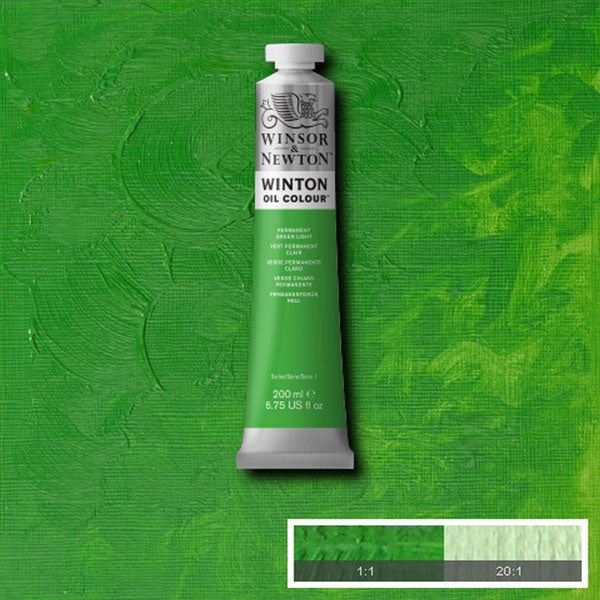 Winsor en Newton - Winton Oil Color - 200 ml - Permanent groen licht (48)