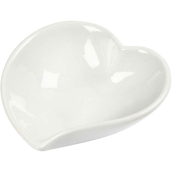 Create Craft - Porcelain Heart Shape Dish 8x2cm 12 pieces