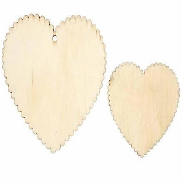 Create Craft - Scalloped Wood Hearts 12 assortedd