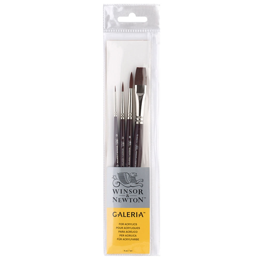 Winsor e Newton - Set di pennelli acrilici Galeria S -H - 4 pacchetto