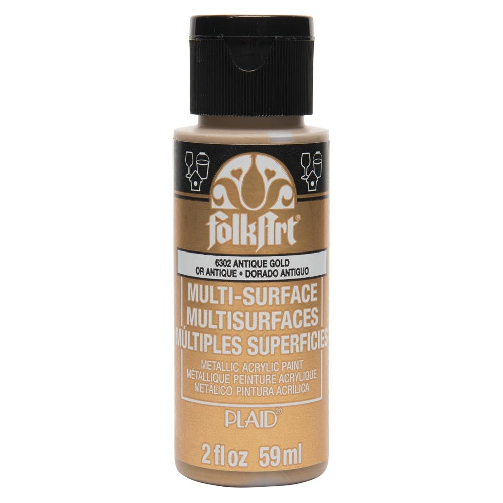 Folkart - Multi -Surface Acryl Paint - 2oz - Met antiek goud