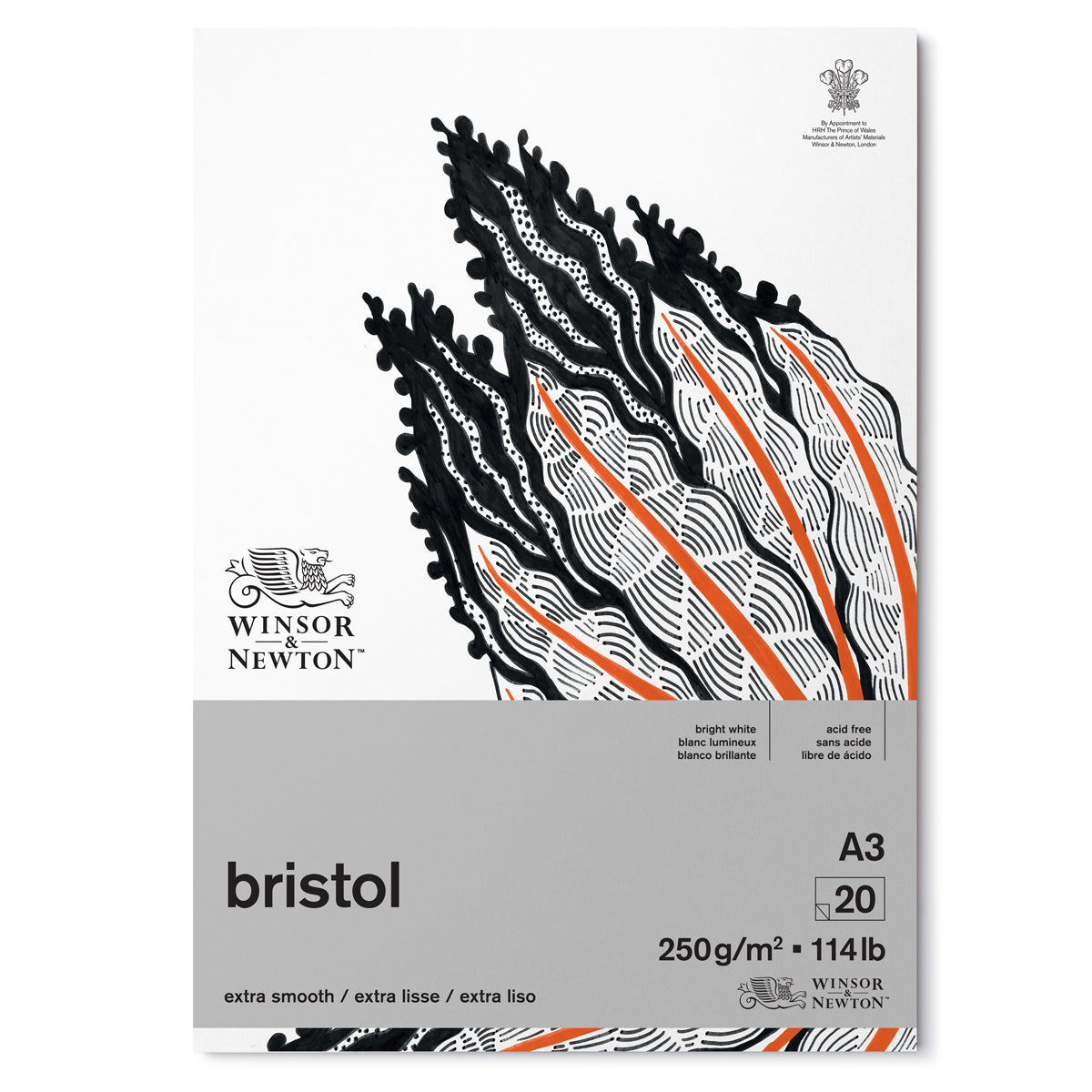 Winsor und Newton - Extra Smooth Bristol Boards Sketch Pad 250GSM - A3