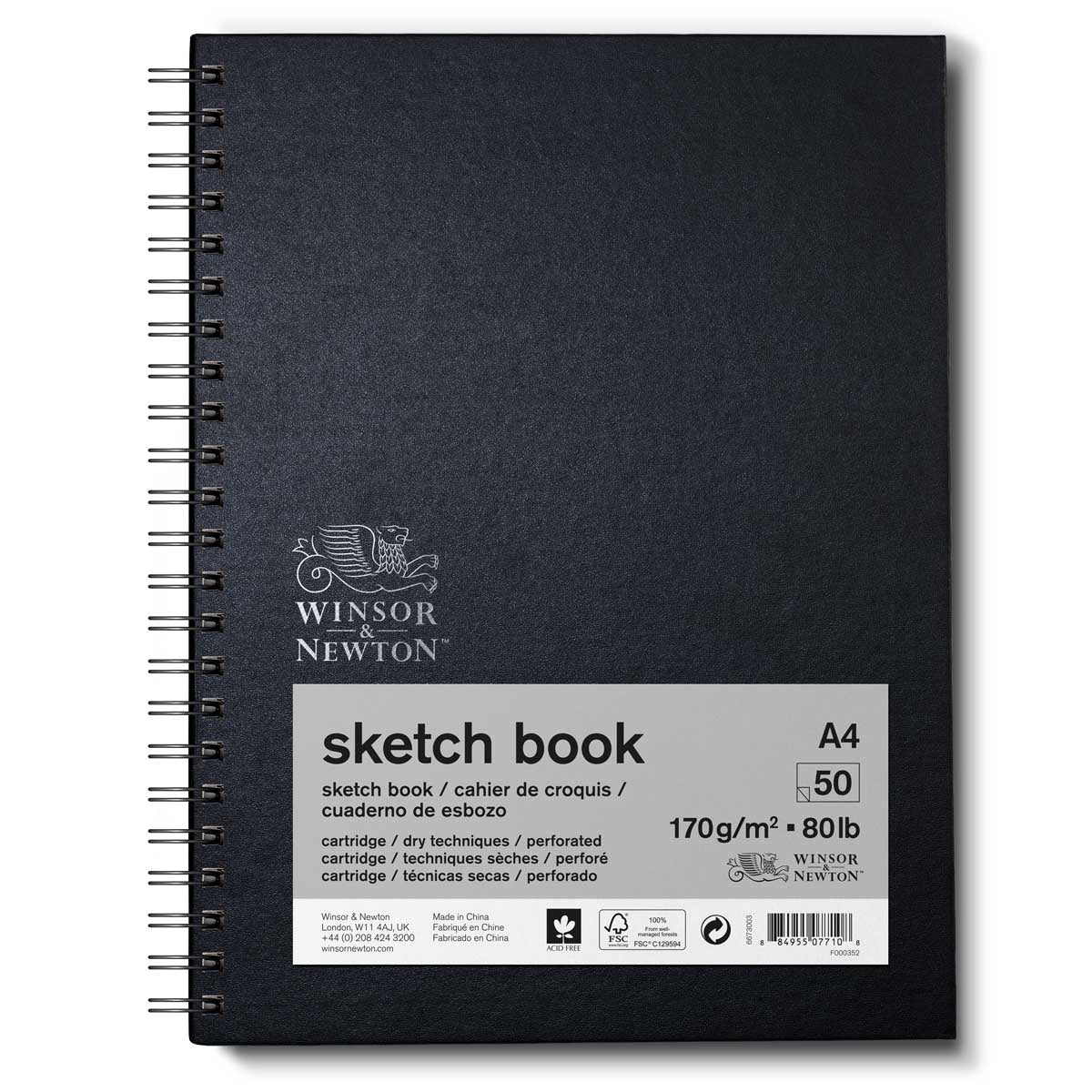 Winsor en Newton - Hardback Spiral Sketchbook - 170G A4